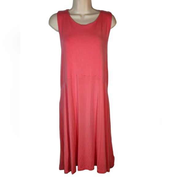 Athleta Santorini Thera Dress Coral Petal Pink Sleeveless Short Stretch Modal 3X - Picture 8 of 11